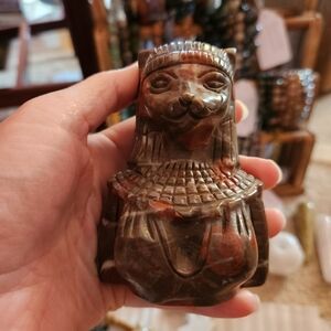 Bastet African Bloodstone Carving